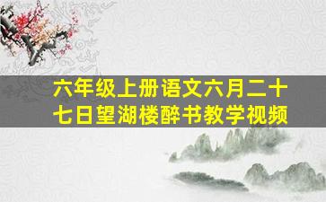 六年级上册语文六月二十七日望湖楼醉书教学视频