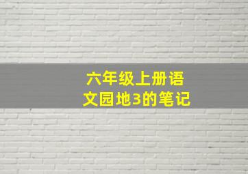 六年级上册语文园地3的笔记