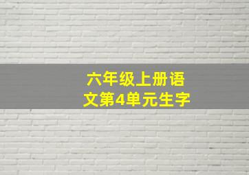 六年级上册语文第4单元生字