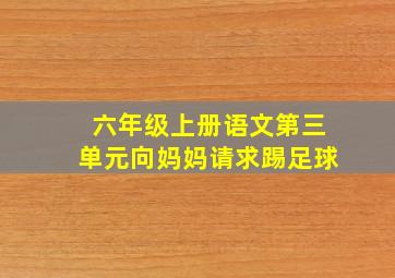 六年级上册语文第三单元向妈妈请求踢足球