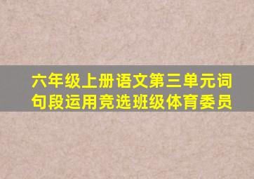 六年级上册语文第三单元词句段运用竞选班级体育委员