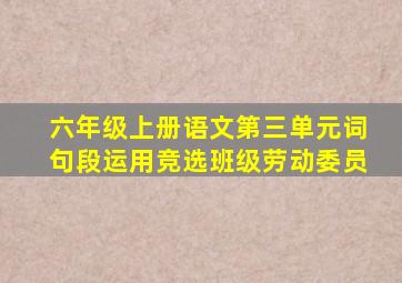 六年级上册语文第三单元词句段运用竞选班级劳动委员