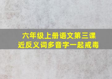 六年级上册语文第三课近反义词多音字一起戒毒