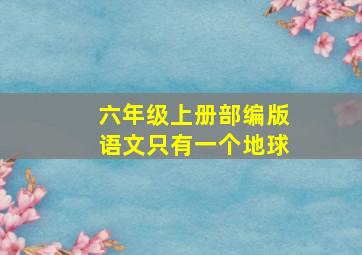 六年级上册部编版语文只有一个地球