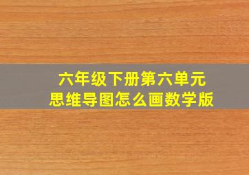 六年级下册第六单元思维导图怎么画数学版