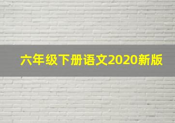 六年级下册语文2020新版