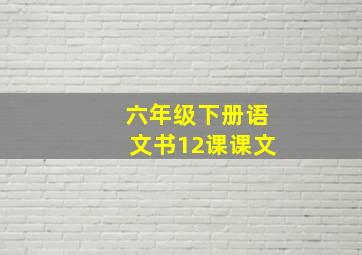 六年级下册语文书12课课文