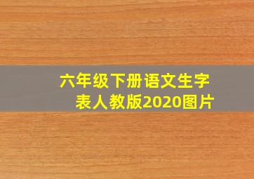 六年级下册语文生字表人教版2020图片