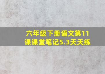 六年级下册语文第11课课堂笔记5.3天天练