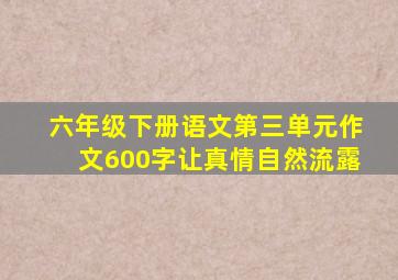 六年级下册语文第三单元作文600字让真情自然流露