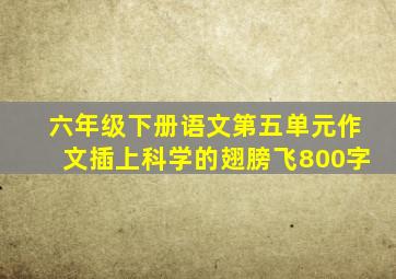 六年级下册语文第五单元作文插上科学的翅膀飞800字