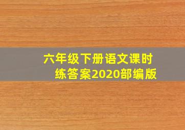 六年级下册语文课时练答案2020部编版