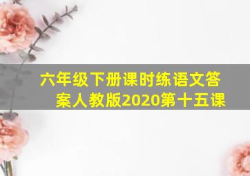 六年级下册课时练语文答案人教版2020第十五课