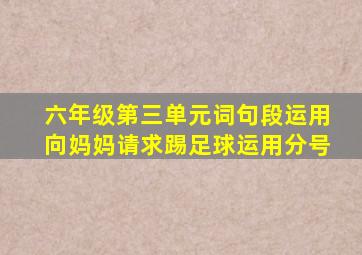 六年级第三单元词句段运用向妈妈请求踢足球运用分号