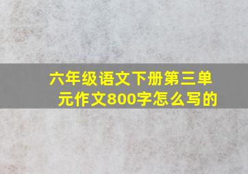 六年级语文下册第三单元作文800字怎么写的