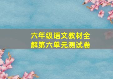 六年级语文教材全解第六单元测试卷