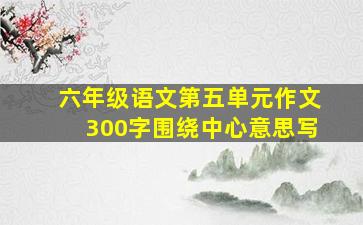 六年级语文第五单元作文300字围绕中心意思写