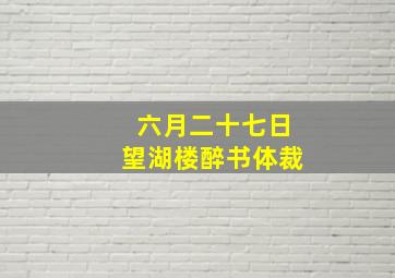 六月二十七日望湖楼醉书体裁