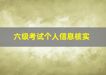 六级考试个人信息核实