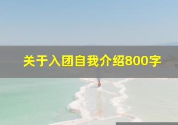 关于入团自我介绍800字