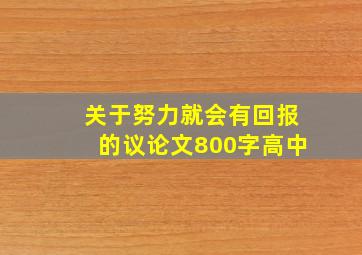 关于努力就会有回报的议论文800字高中