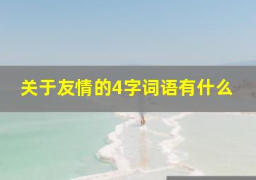 关于友情的4字词语有什么