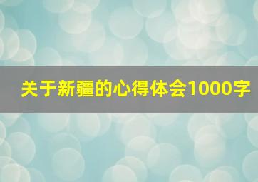 关于新疆的心得体会1000字