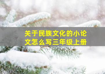 关于民族文化的小论文怎么写三年级上册