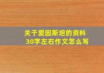 关于爱因斯坦的资料30字左右作文怎么写