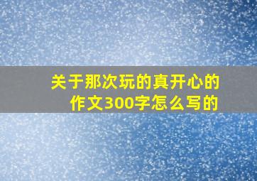 关于那次玩的真开心的作文300字怎么写的