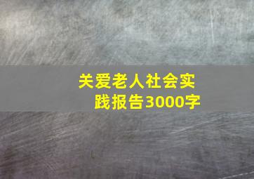 关爱老人社会实践报告3000字