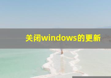 关闭windows的更新