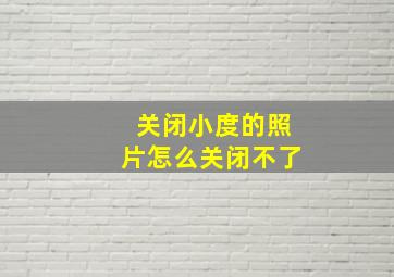 关闭小度的照片怎么关闭不了