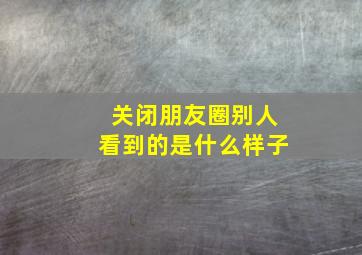 关闭朋友圈别人看到的是什么样子