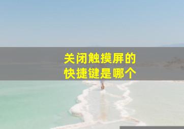 关闭触摸屏的快捷键是哪个