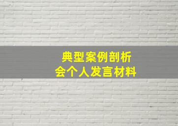 典型案例剖析会个人发言材料