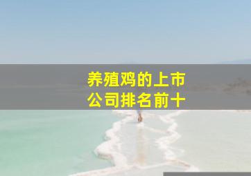 养殖鸡的上市公司排名前十