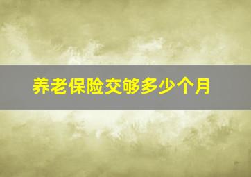 养老保险交够多少个月