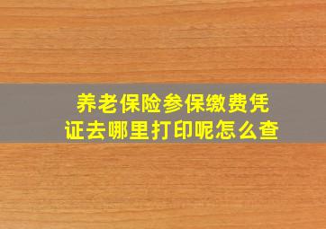 养老保险参保缴费凭证去哪里打印呢怎么查