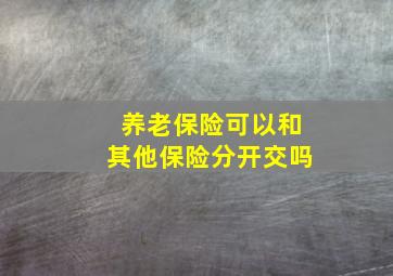 养老保险可以和其他保险分开交吗