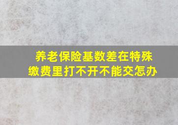 养老保险基数差在特殊缴费里打不开不能交怎办