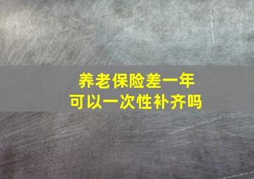 养老保险差一年可以一次性补齐吗