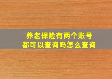 养老保险有两个账号都可以查询吗怎么查询