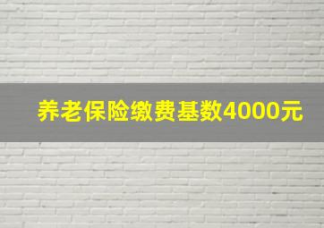 养老保险缴费基数4000元