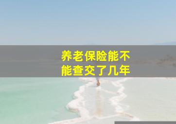 养老保险能不能查交了几年