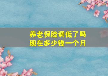 养老保险调低了吗现在多少钱一个月