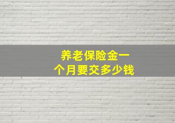 养老保险金一个月要交多少钱