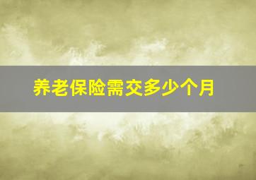 养老保险需交多少个月