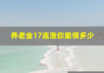 养老金17连涨你能领多少