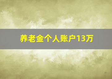 养老金个人账户13万